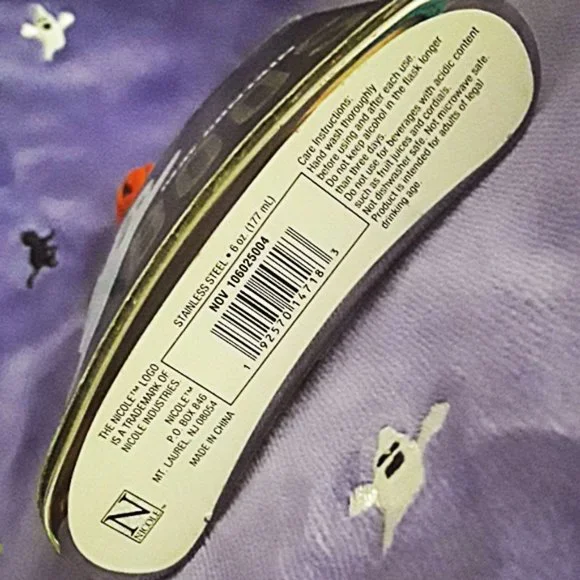 BOO! NWT 6oz. SS Halloween Themed Flask - Picture 8 of 8